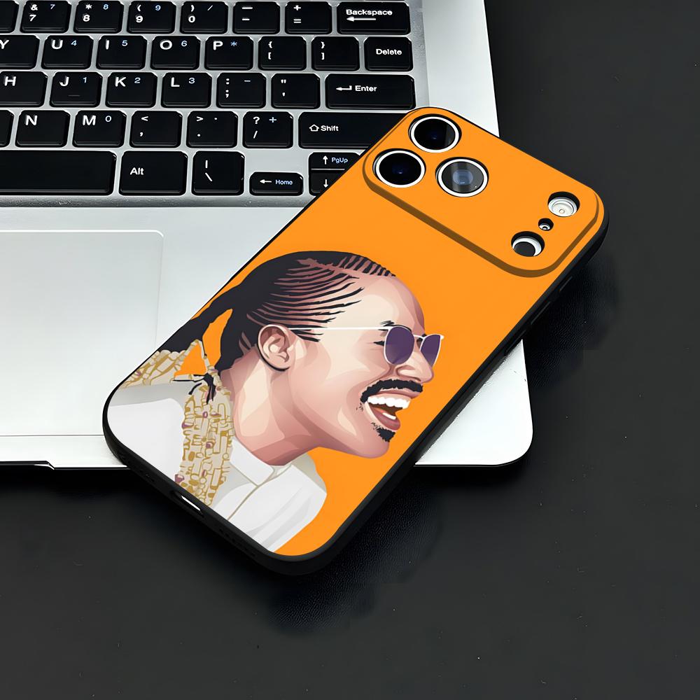 S-Stevie Wonder Phone Case For IPhone 17 Air 16 E Pro Max 15 14 13 Mini 12 Pro 11 Max Plus Black Soft Shell