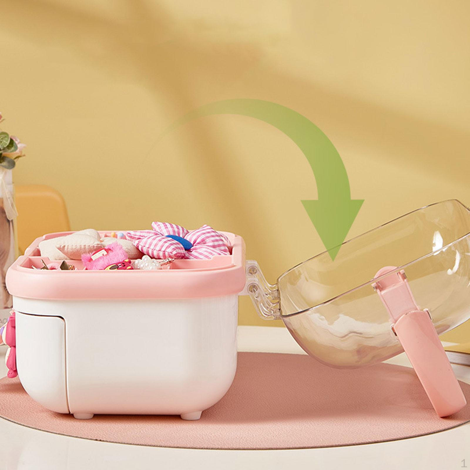 Коробка для хранения детских игрушек рукоделия и поделок с ручкой 2-слойная с отделениями пыленепроницаемая с разделителями дизайн Кошка 1527₽