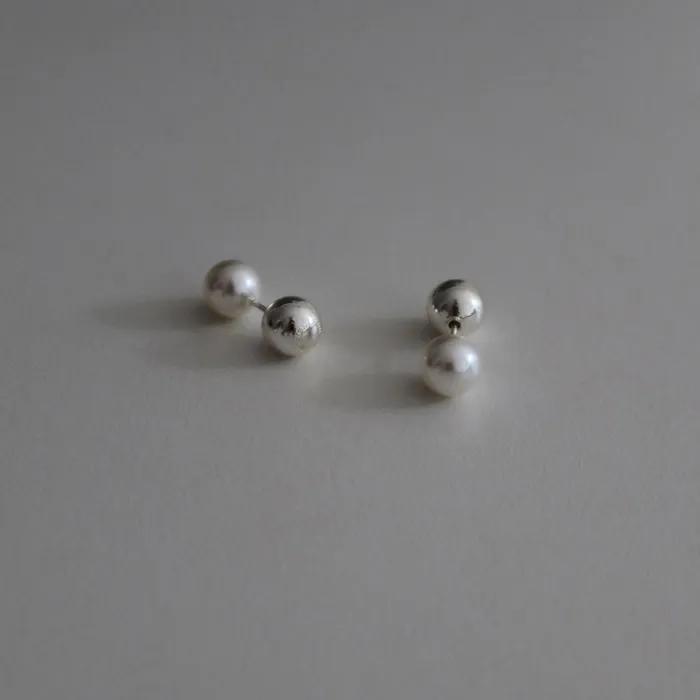 Symmetry Pearl Earring - Silver