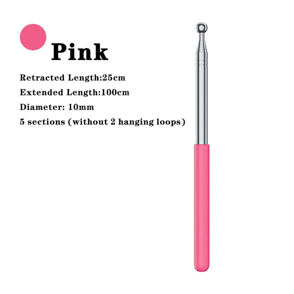 

1pc Portable 2-in-1 Teaching Pointer 1/1.2/1.6M Retractable Flagpole Flag Display Pole Tour Guide Flag