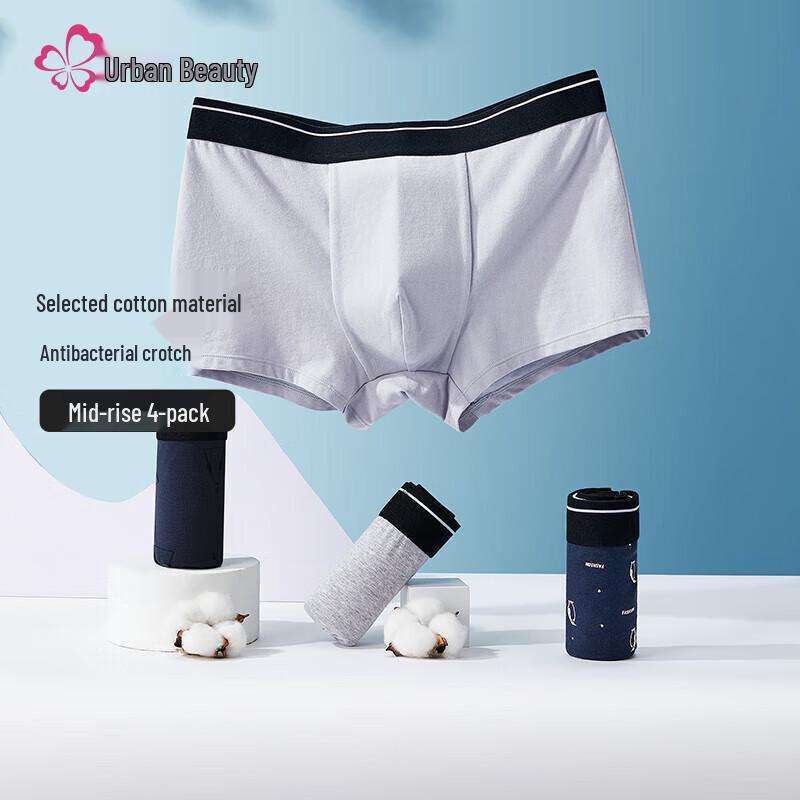 Regina Miracle Men's Cotton Boxer Briefs 4-Pack