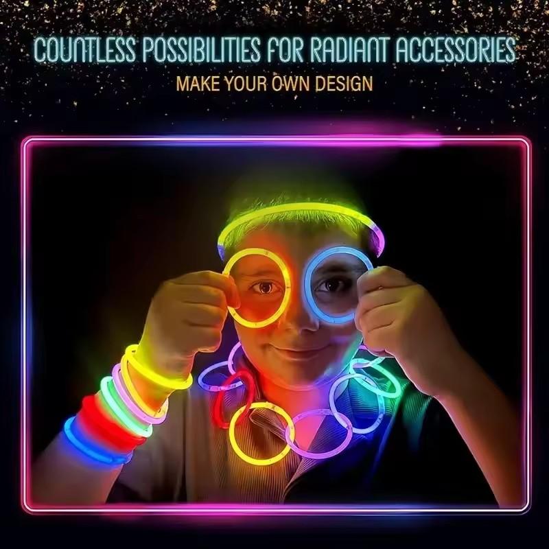 100pcs Glow Stick Bright Fluorescent Glow In The Dark DIY Bracelets for Birthday Party Decoration Supplies Wedding Guest Gift