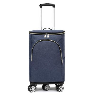 Foldable Insulated Shopping Cart with Retractable Handle for Groceries