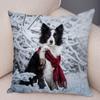 Cute Scottish Border Collie Pillowcase Dog Print  Decor Pet Animal Cushion Cover Sofa
