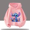 Disney Series Cartoon Print Stitch Children's Autumn and Winter Hooded Sweatshirt Boys' Sweatshirts Girls' Casual Basic Tops