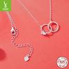 Mother'S Day Double Ring Necklace S925 Sterling Silver Fashion Explosive Snake Bone Chain Jewelry