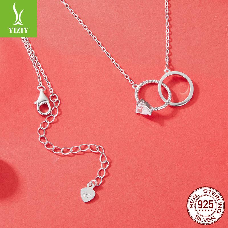 Mother'S Day Double Ring Necklace S925 Sterling Silver Fashion Explosive Snake Bone Chain Jewelry