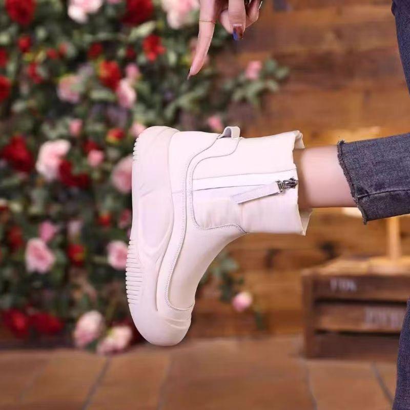 Snow boots women's shoes 2024 new cotton shoes winter velvet thickened zipper Martin boots thick-soled Northeast short boots women
