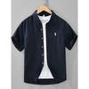 High-End Pure Linen Shirts for Men, Short-Sleeved Printed Tops, Summer Thin Breathable Cotton-Linen Shirts
