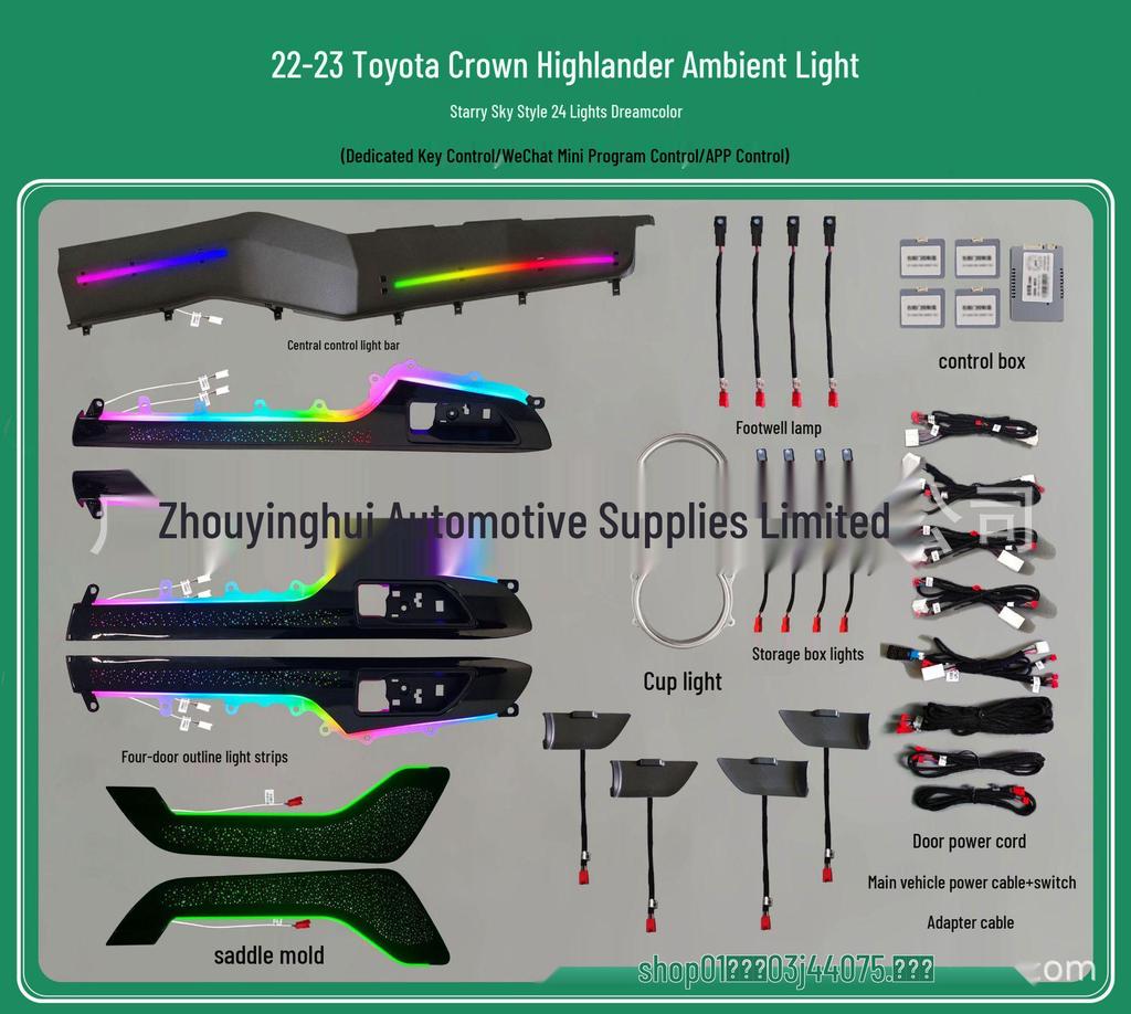 Toyota Atmosphere Light for 22 Highlander/Land Cruiser: Dynamic, Multicolor, 64-Color Changing Interior Light