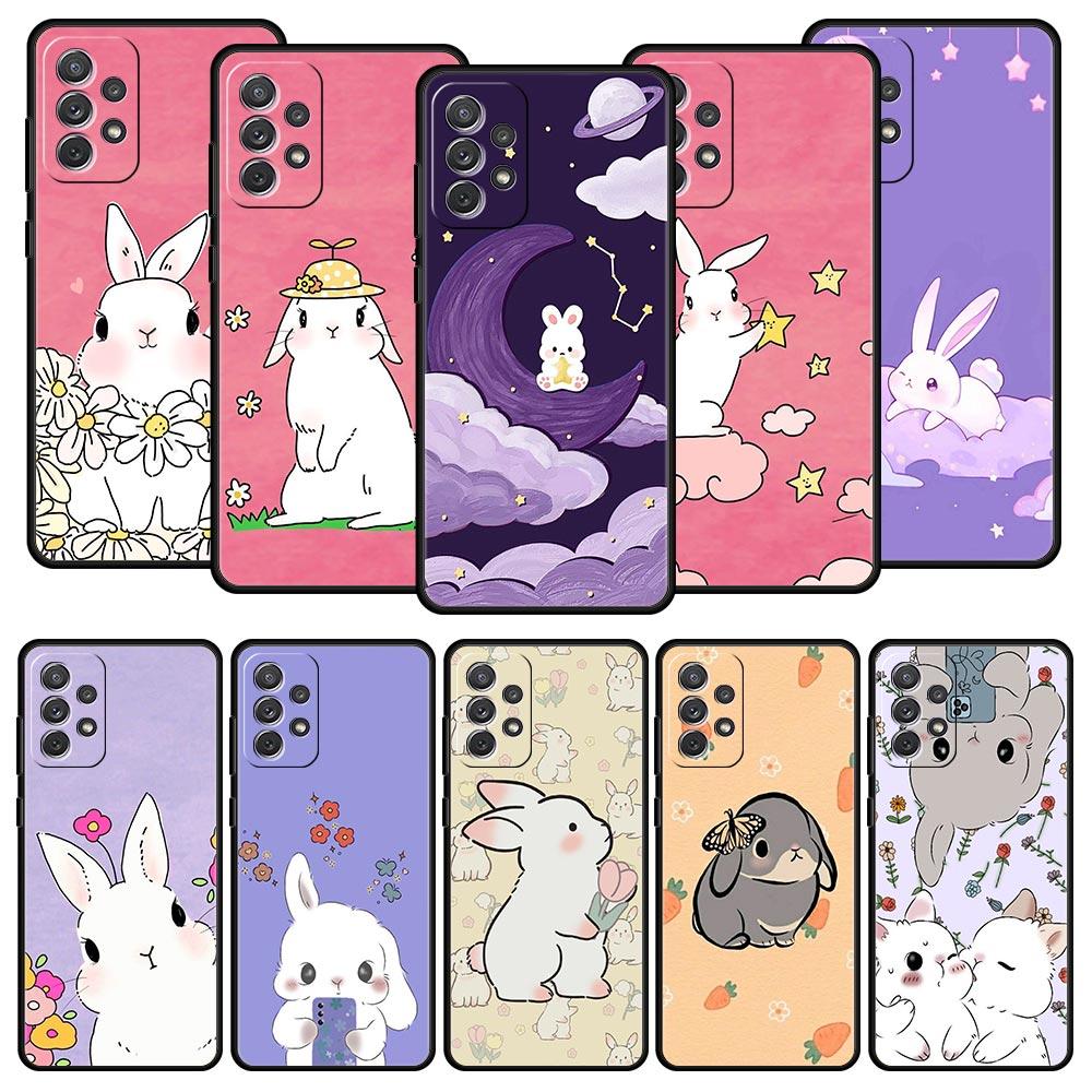 Cute Colorful Rabbit Phone Case for Samsung A51 A71 A21S A12 A11 A15 A25 A31 A41 A23 A33 A53 A73 A03S A05S A13 5G A35 A55 Cover
