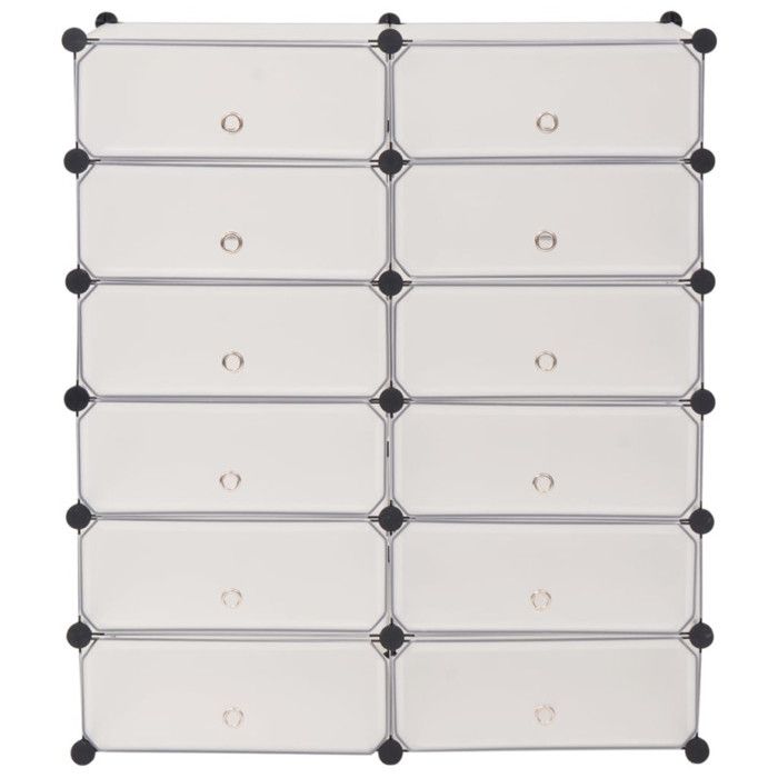 VidaXL Shoe Cabinet with 12 Compartments White