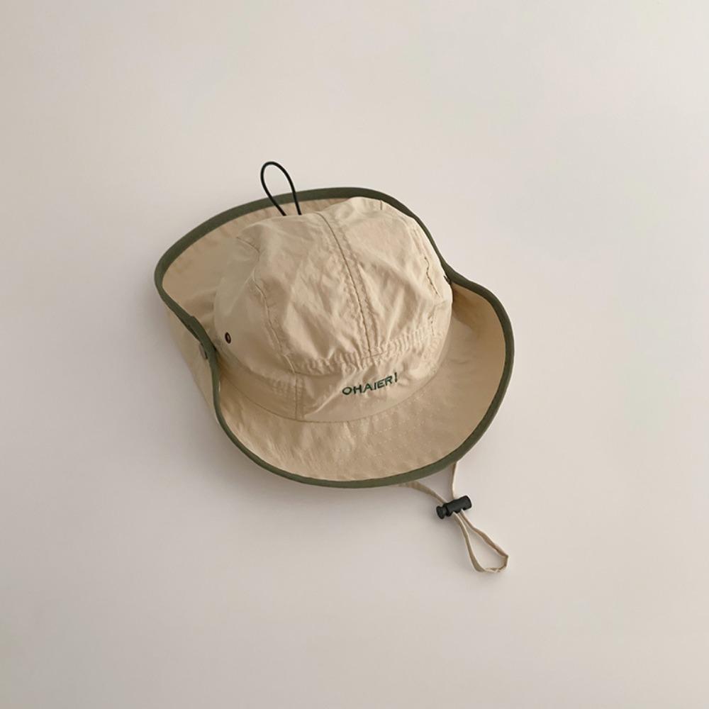

Quick-dry Baby Bucket Hat Summer Fisherman Hat Ins Children Sunhat 2-8 Years бежевый