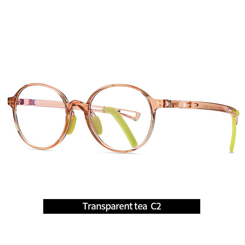 

New Customable Boys Girls Myopia Hyperopia Glasses Frame Round Kids Optic Prescription Glasses 6-14 Years Flexible Silicone