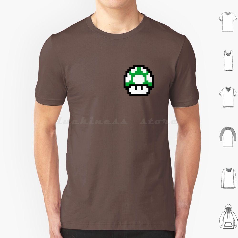 1up8 Bits T-Shirt Herren Damen Kinder 6XL 1up One Up Grün Spiel 8 Bits Retro-Spiel Retro-Pilz