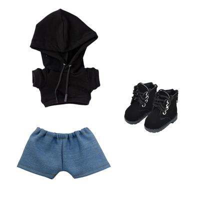 COZENTA Plush Doll Clothes Set with Hoodie, Pants, and Shoes (20cm B)