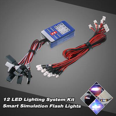 12Kit LED Lighting Kit Smart Brake Simulation Flash Light RC