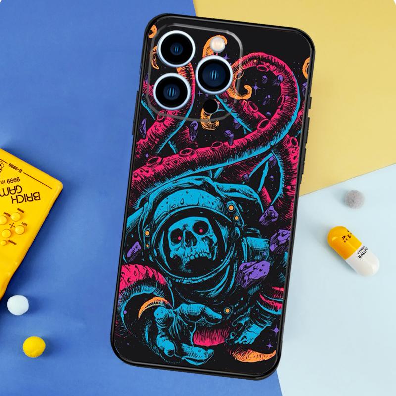 Skull Trippy Octopus Phone Case For iPhone 17 16 14 13 12 11 15 Pro Max Plus 12 13 Mini 16e 17 Air Bumper Cover