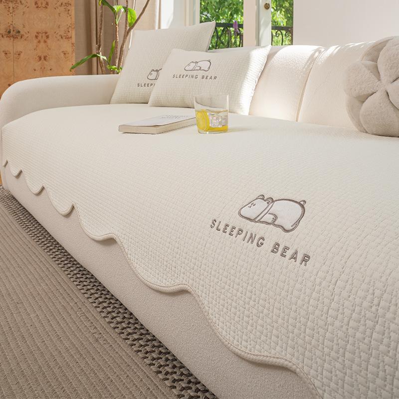 

New Ice Silk Special-Shaped Sofa Cushion Summer Summer Non-Slip Seat Cushion Straight Row Small Fresh Sofa Cover Cloth Towel 70*70cm