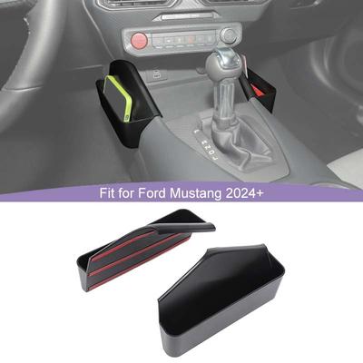 Car Gearbox Storage Box Organizer ABS Plastic Container For Ford Mustang 2024 Up Interior Stowing Tidying Accessories