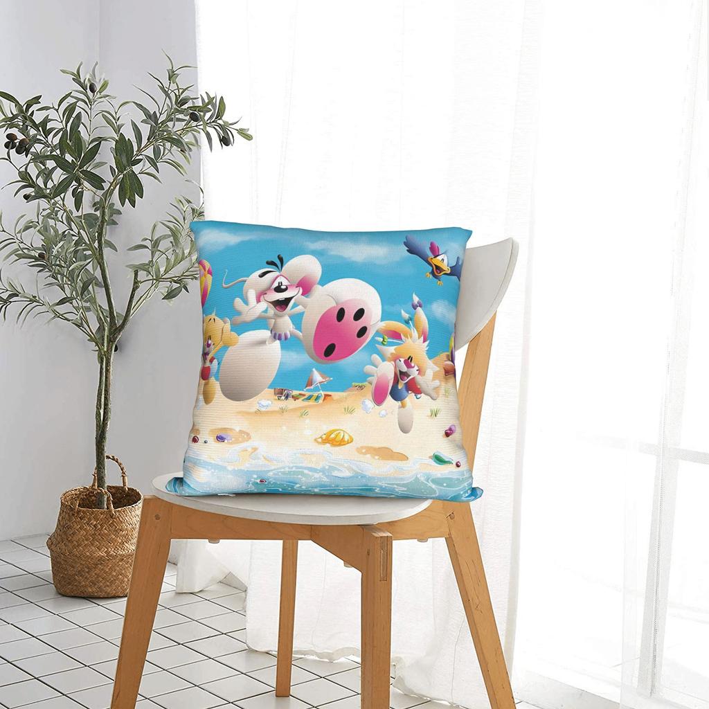 Diddl Playing Pillow Cover Soft Cushion Cover Vintage Pillow Case For Couch Sofa Bedroom