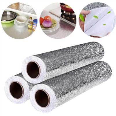 Lipdukai virtuvės aliuminio folijos lipdukai alyvai atsparūs vandeniui atsparūs viryklės lipdukai virtuvės užsklandos tapetai Pegatinas De Pared
