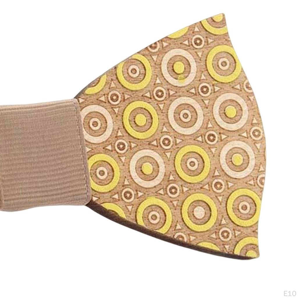 Wood Bow Tie Decoration Men Fashion for Birthday Festival Wedding Color Puzzle