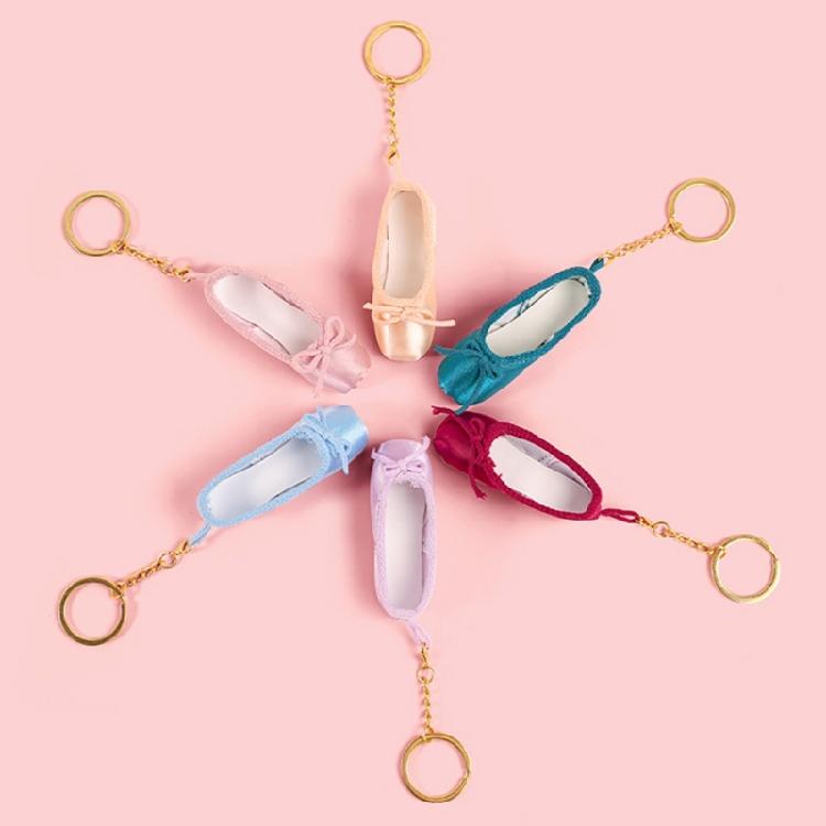 Cute Satin Ballet Shoe Keychain Handcrafted Pointe Shoe Charm Bag Pendant