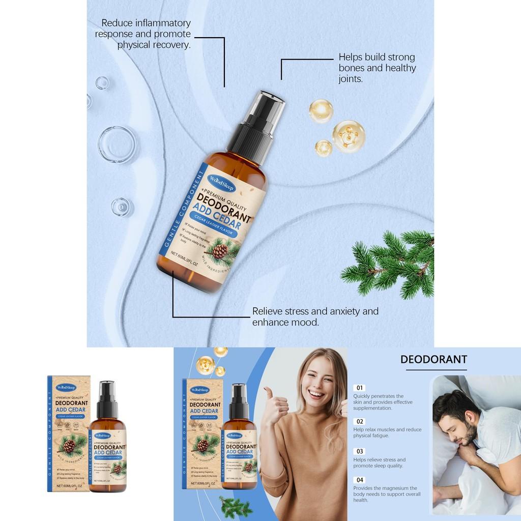 Woodsleep Magnesium Spray Cedar Infused Moisturizing Comforting Body Mist For Relaxation