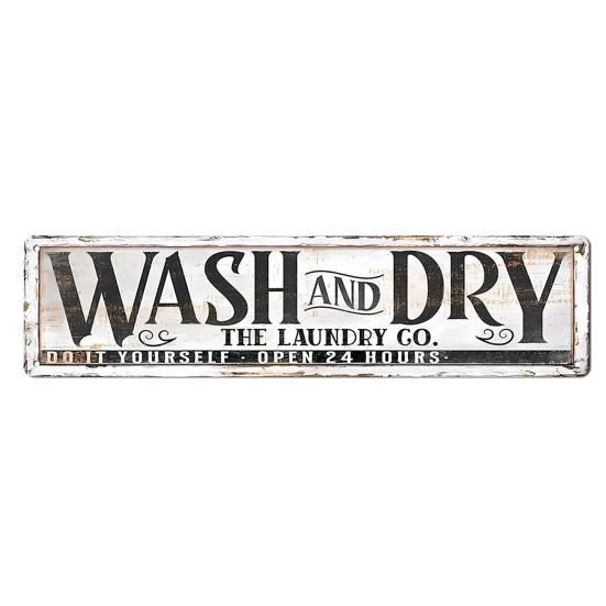 Retro Laundry Room Distressed Sign Art Sign Metal Wall Rectangular Decorative Sign