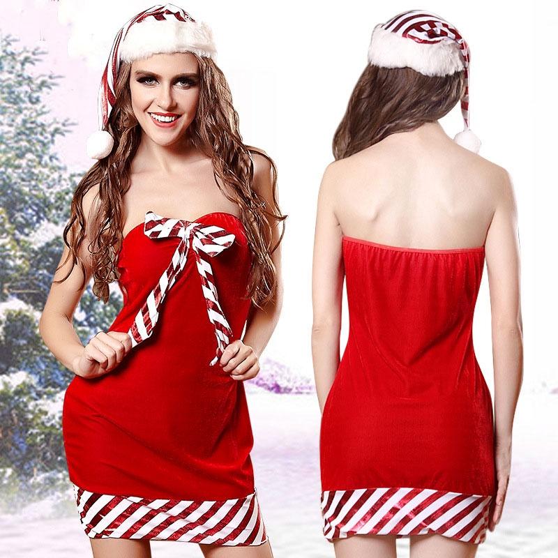 2023 New Santa Costume For Women Sexy Cos Party Dress In Velvet Fabric Adult Christmas Outfit