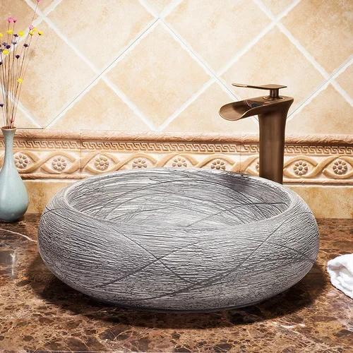 Chinese Blue And White Antique Basin ceramic Wash Basin bathroom Washbasin Hand Painted Vessel Sink bathroom sinks