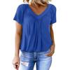 Personalized V-neck Raglan Sleeve Pleated Casual Daily Home T-shirt