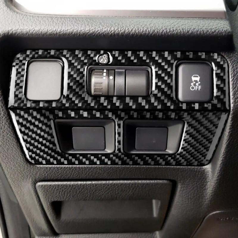 Real Carbon Fiber Car Accessories Headlight Switch Panel Cover Soft Sticker For Subaru Impreza 2012-2016 XV Crosstrek 2013-2017