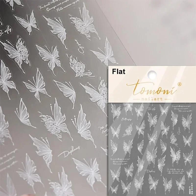 Jelly Butterfly 5D Nail Art Sticker Rhinestone Crystal Charming Shiny Insect Animals DIY Self Adhesive Decoration Manicure Decal