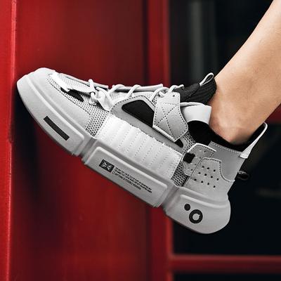 Fashion Men Shoes High Gang Couple Sneakers Flat Lace Up Korean Dad Shoes Trend Splicing Breathable Mesh Vulcanized Shoes 2024