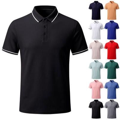 Men's Summer Polo Shirt Short Sleeve Business Casual Slim Fit Collar Shirt Button Placket Lightweight Breathable Fabric