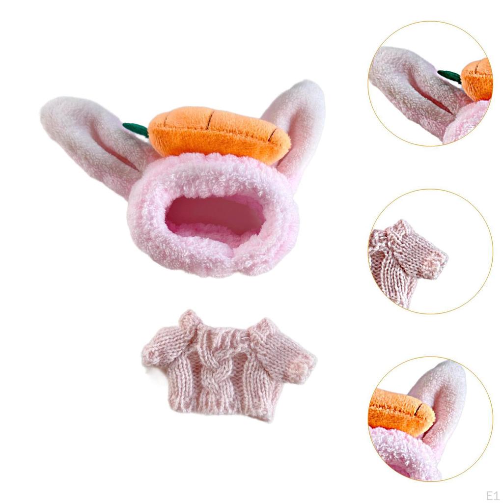 15cm-17cm Doll Apparel for Plush Toys with Sweater And Carrot Headband