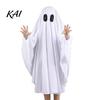 Geisterfest Kleidung Halloween Kostüm für Kinder Erwachsene, Cosplay Kostüm, Unisex Kleidung Gruseliger Weißer Umhang mit Schwarzen Augenlöchern