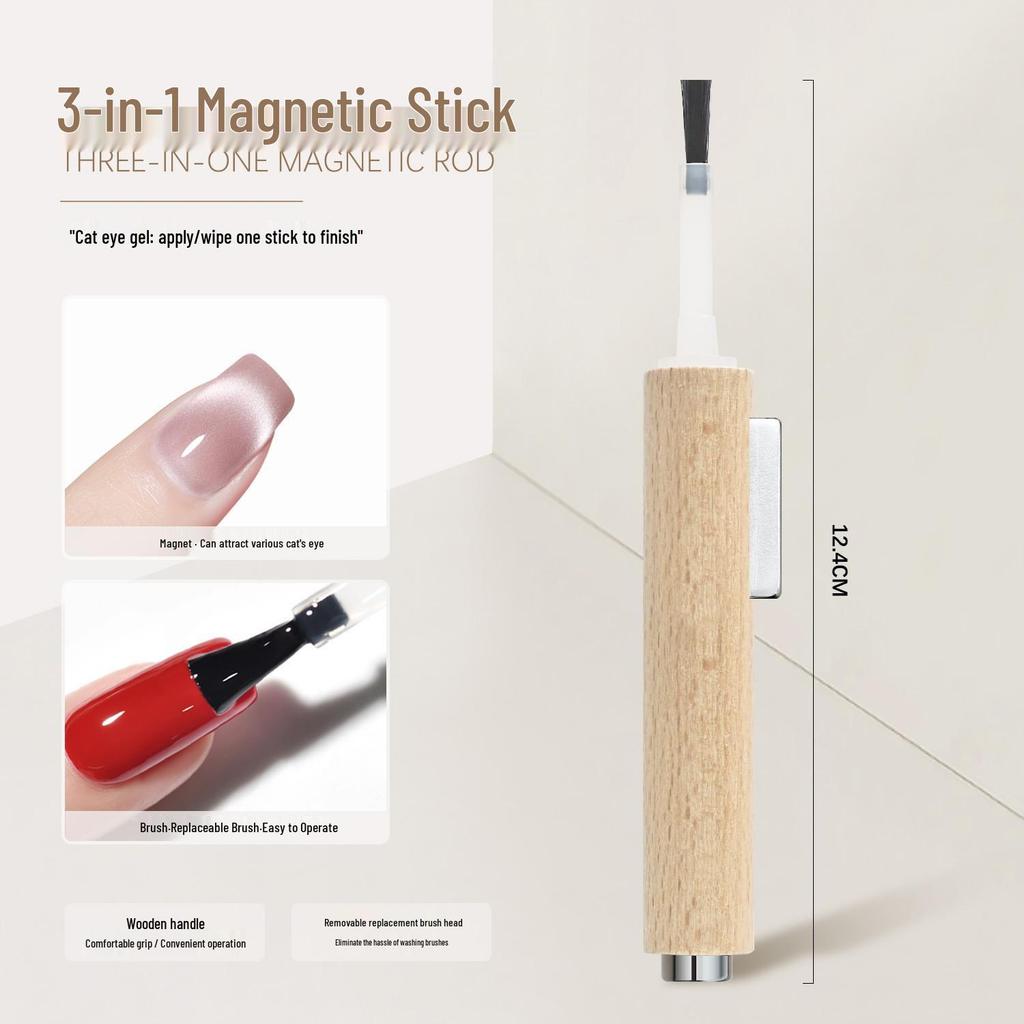 Nail Art Double-Ended Cat Eye Gel Wand with Powerful Gold Magnet