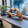 11 cm * 18,5 cm Harz Liebe Herz Hand Figurine Skulptur Statue Skulptur Home Office Desktop Dekoration Ornament Weihnachten Geschenk
