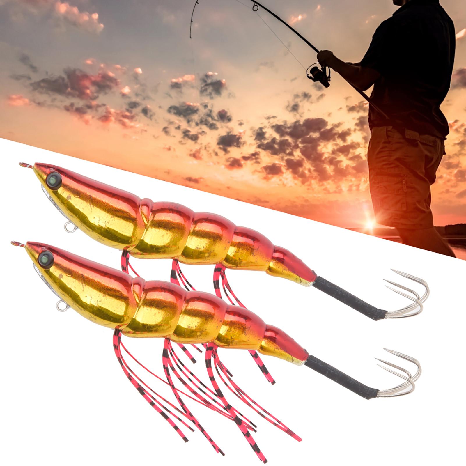 3Pcs Artificial Simulation Shrimp Shape Fish Lure Bait Squid Hook with Silicone Wire Fishing Tackle