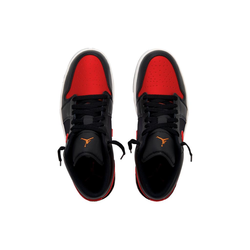 Jordan Air Jordan 1 Sunset C Abrasion Resistant Low top Vintage Basketball Shoes Unisex Black Red 553558-081(Team734-C)