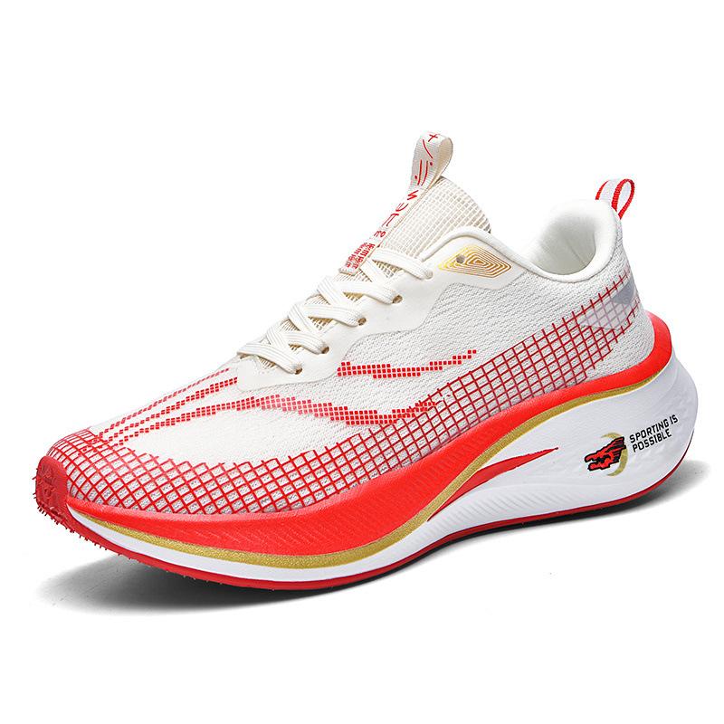 2026 summer new carbon plate racing training running shoes breathable shock absorption rebound professional marathon sports shoes