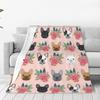 French Bulldog Dog Cute Ultra-Soft Flannel Printed Blanket Velvet Plush Throw Blanket Nap Cover High Quality Home Use Sofa Decor