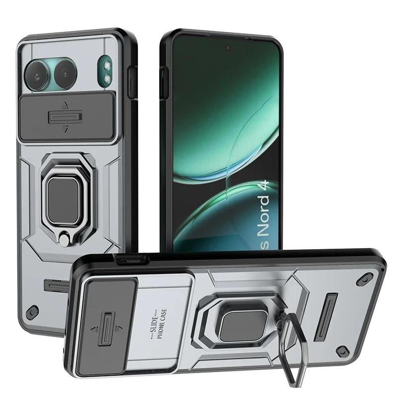 Armor Shockproof Case For OnePlus Nord 4 5G Protective Cover With Ring Magnetic Car Stand Holder Coque Fundas Capa