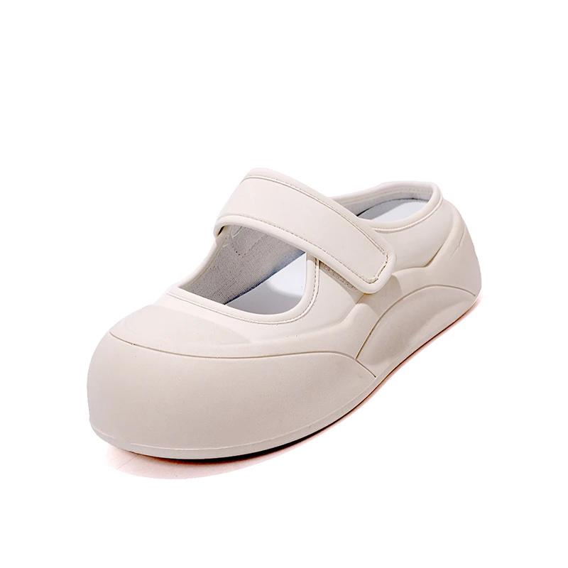 

Французские женские туфли Мэри Джейн, новые большие толстые подошвы для женщин, маленькие кожаные туфли 40 бежевый