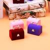 1PC Small Jewelry Box Velvet Wedding Ring Box Necklace Display Box Cute Christmas Gift Box Container Case For Jewelry Packaging