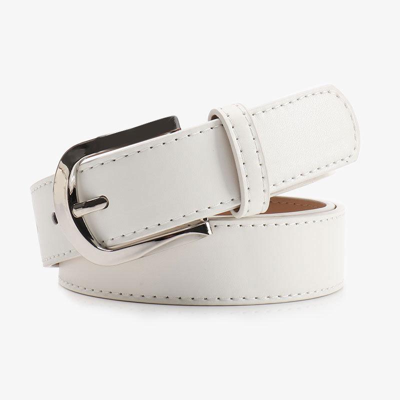 Simple Sophistication Pu Leather Belt With Metal Buckle For Fashionable Outfits