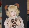 Bear Ear Headband Lolita Headpiece with Large Cotton and Cosplay Costume [SRrabbit] Ears, Off-White Lace, (Navy & Gold)